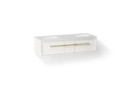 KOHLER K-CM33567-BD23-ATB Lodern 60" Wall-Hung Bathroom Vanity Cabinet With Sinks And Quartz Top - Linen White