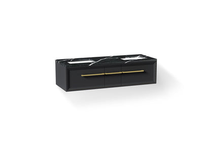 KOHLER K-CM33567-BD23-XEB Lodern 60" wall-hung bathroom vanity cabinet with sinks and quartz top - Slate Grey