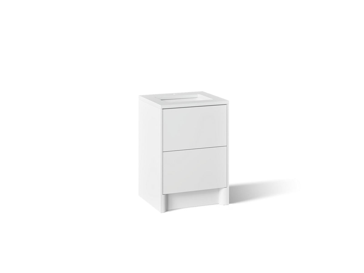 KOHLER K-CM39265-BD1-0MW Statement 24" bathroom vanity set with sink and quartz top - White