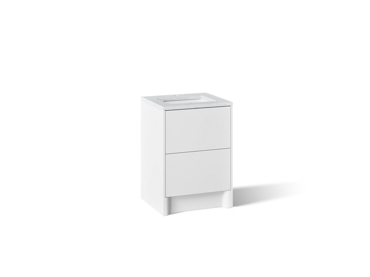 KOHLER K-CM39265-BD1-0ST Statement 24" bathroom vanity set with sink and quartz top - White