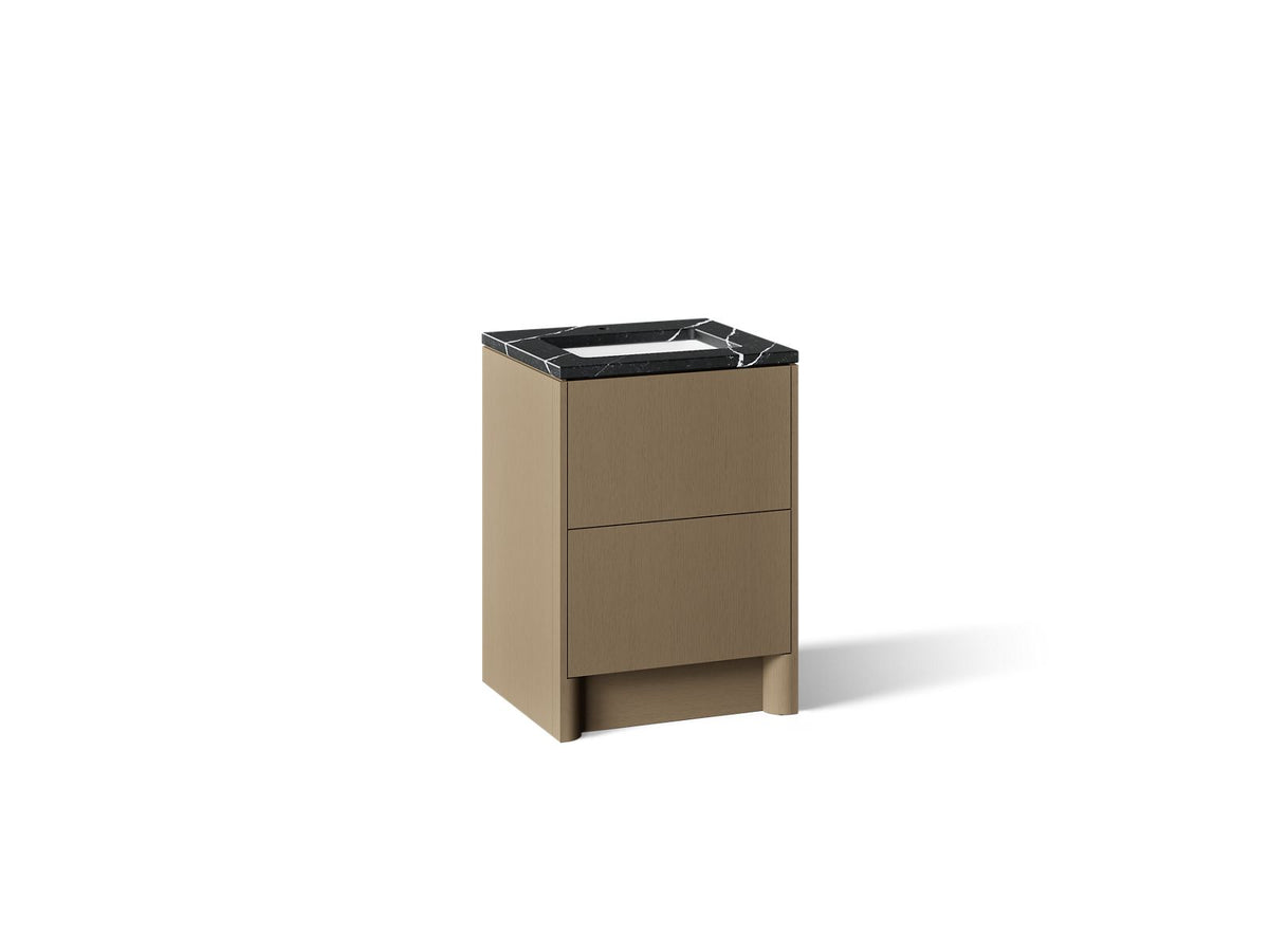 KOHLER K-CM39265-BD1-PEM Statement 24" bathroom vanity set with sink and quartz top - Pale Oak