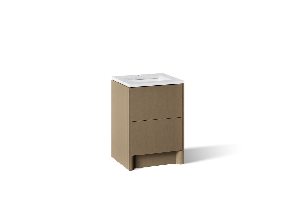 KOHLER K-CM39265-BD1-PST Statement 24" bathroom vanity set with sink and quartz top - Pale Oak
