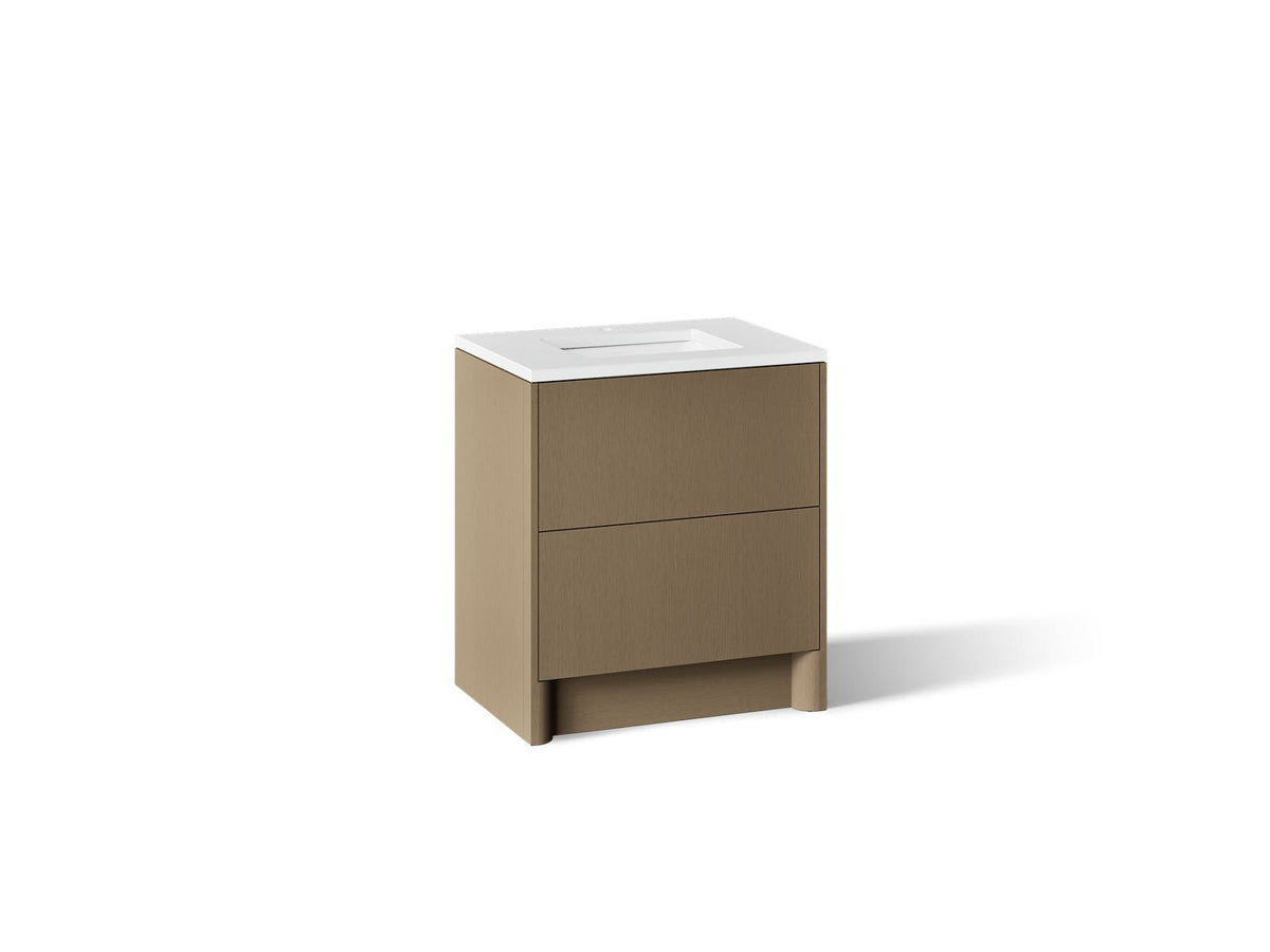 KOHLER K-CM39266-BD1-PMW Statement 30" bathroom vanity set with sink and quartz top - Pale Oak