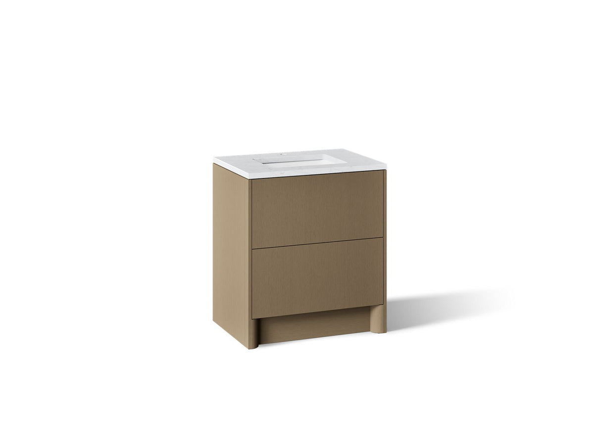 KOHLER K-CM39266-BD1-PST Statement 30" bathroom vanity set with sink and quartz top - Pale Oak