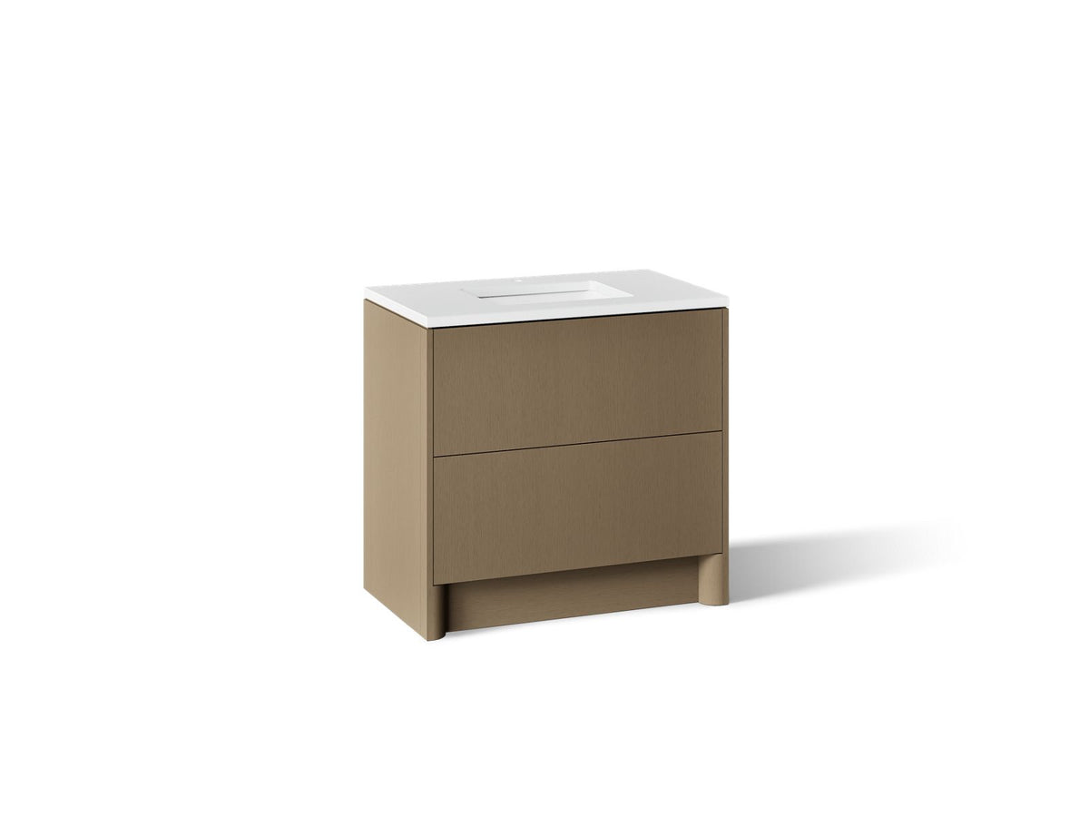 KOHLER K-CM39267-BD1-PMW Statement 36" bathroom vanity set with sink and quartz top - Pale Oak