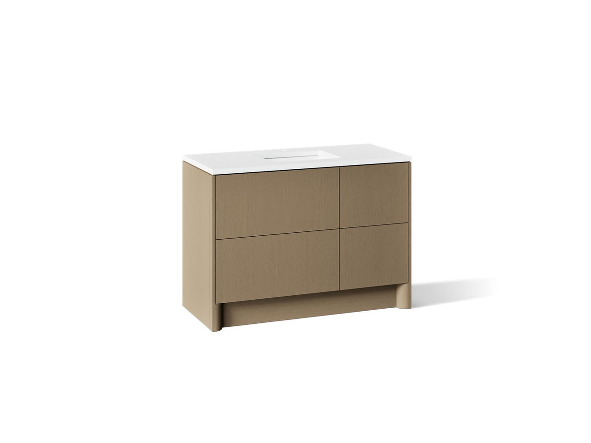 KOHLER K-CM39268-BD1-PMW Statement 48" bathroom vanity set with sink and quartz top - Pale Oak