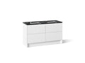 KOHLER K-CM39269-BD1-0EM Statement 60" bathroom vanity set with sinks and quartz top - White
