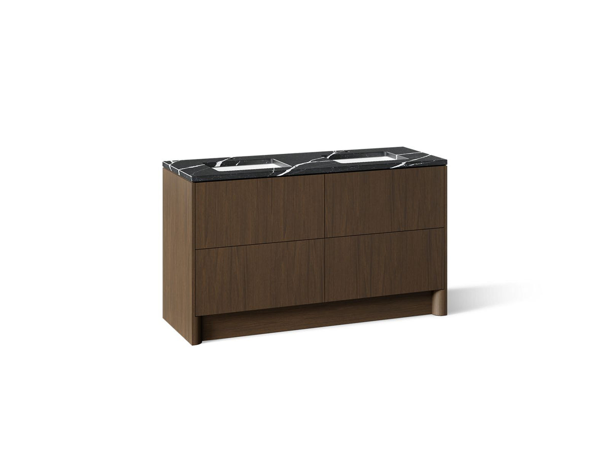 KOHLER K-CM39269-BD1-AEM Statement 60" bathroom vanity set with sinks and quartz top - Draper Oak