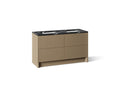 KOHLER K-CM39269-BD1-PEM Statement 60" bathroom vanity set with sinks and quartz top - Pale Oak
