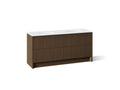 KOHLER K-CM39270-BD1-AMW Statement 72" bathroom vanity set with sinks and quartz top - Draper Oak