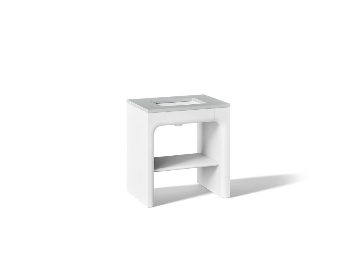 KOHLER K-CM39271-BD1-0MW Statement 30" console-style bathroom vanity set with sink and quartz top - White