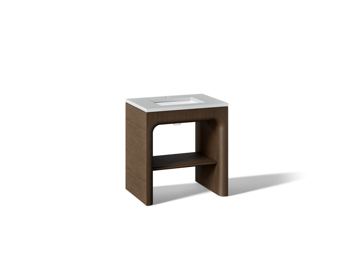 KOHLER K-CM39271-BD1-AMW Statement 30" console-style bathroom vanity set with sink and quartz top - Draper Oak