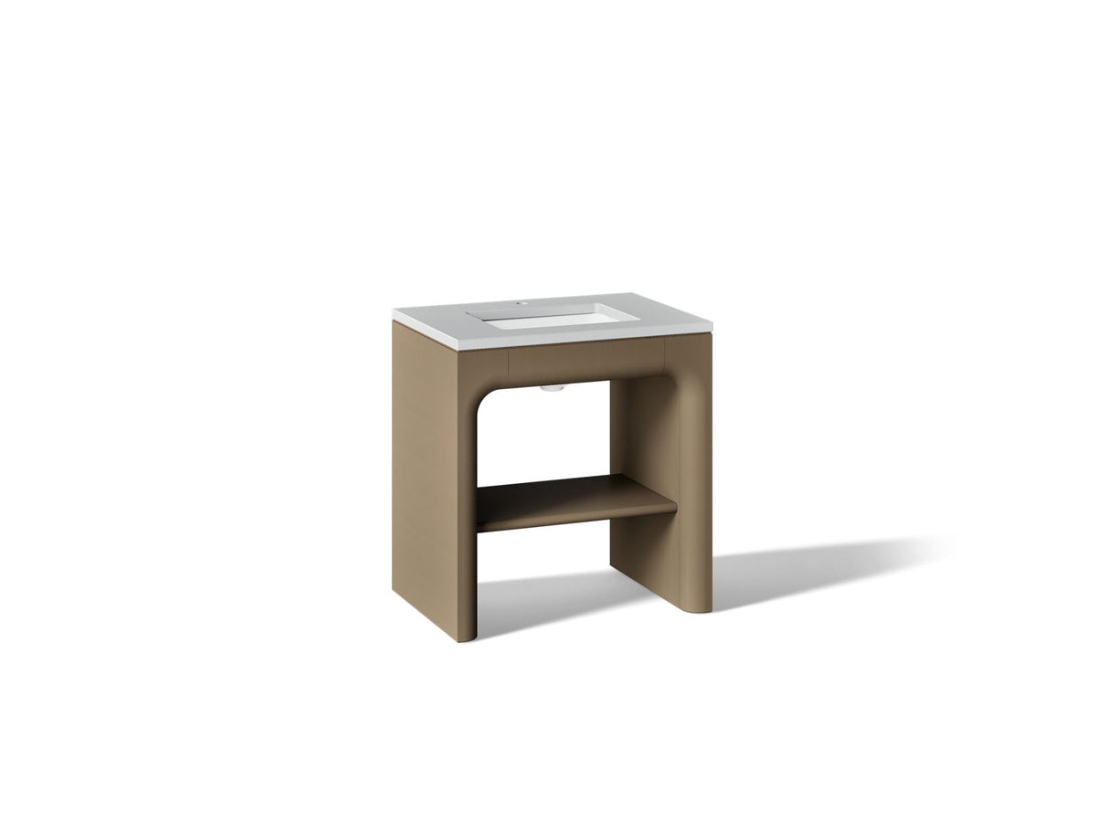 KOHLER K-CM39271-BD1-PMW Statement 30" console-style bathroom vanity set with sink and quartz top - Pale Oak
