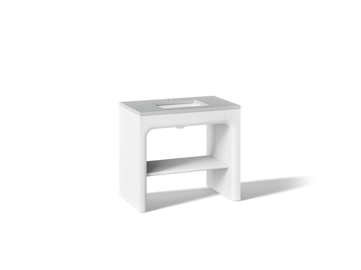 KOHLER K-CM39272-BD1-0MW Statement 36" console-style bathroom vanity set with sink and quartz top - White
