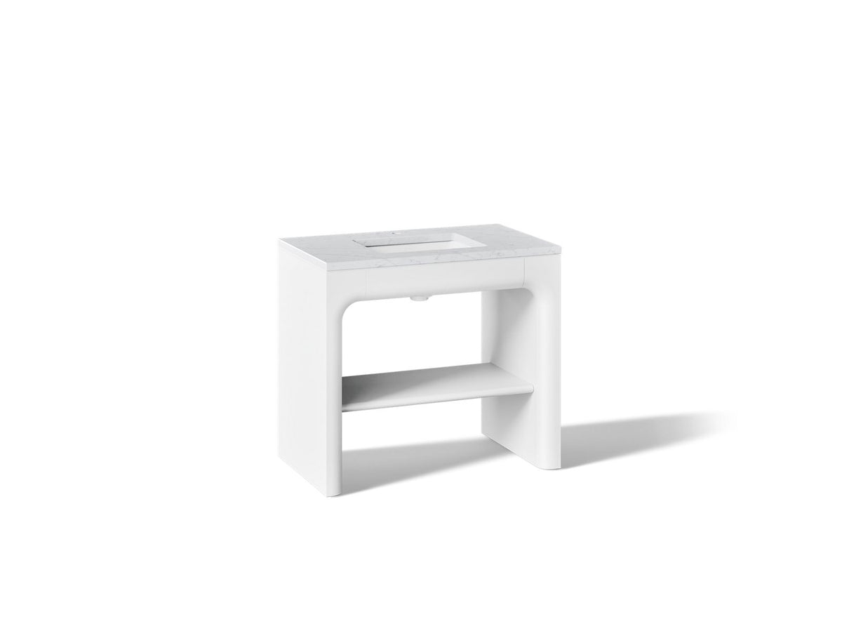 KOHLER K-CM39272-BD1-0ST Statement 36" console-style bathroom vanity set with sink and quartz top - White
