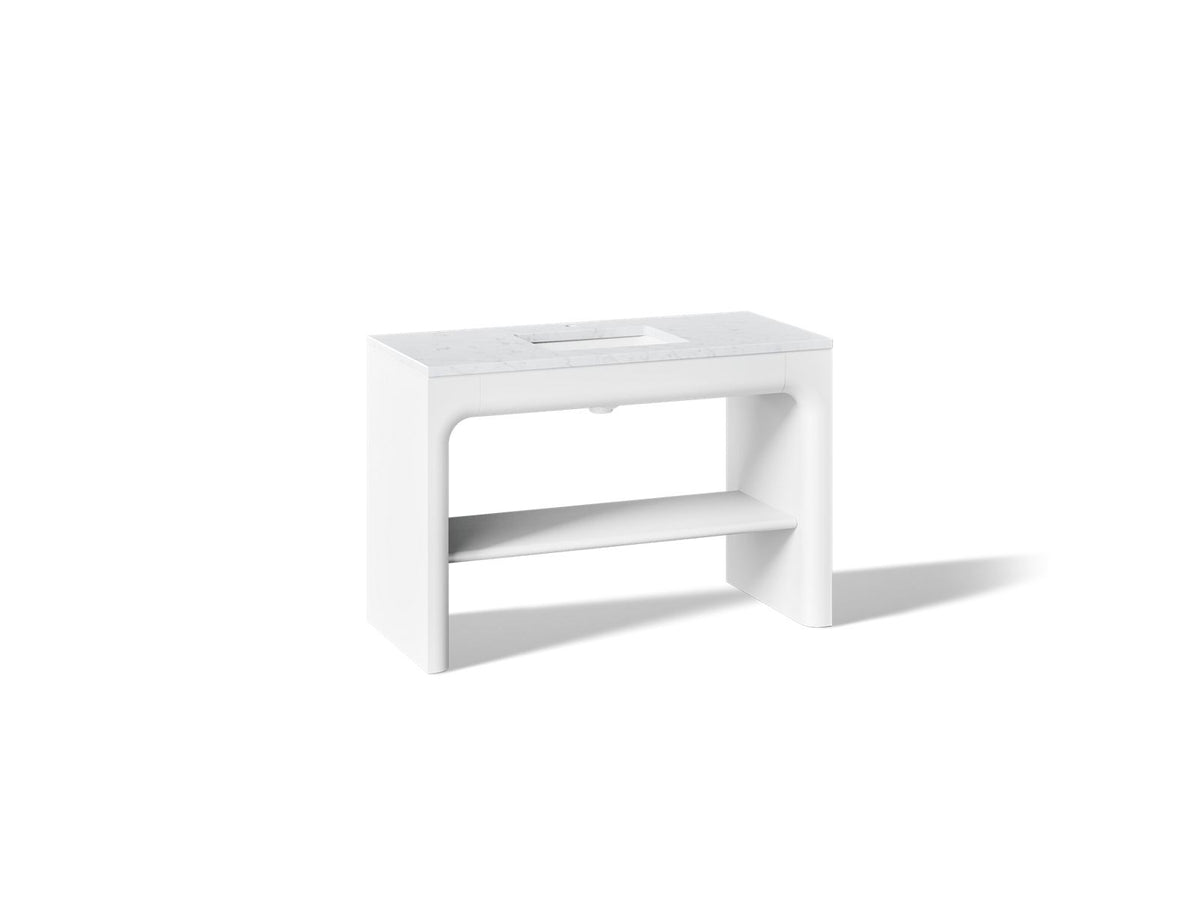 KOHLER K-CM39273-BD1-0ST Statement 48" console-style bathroom vanity set with sink and quartz top - White