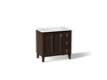 KOHLER K-CM99533-BD1-1WB Poplin 36" Bathroom Vanity Cabinet With Sink And Quartz Top - Claret Suede