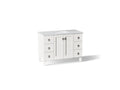 KOHLER K-CM99535-BD1-1WA Poplin 48" Bathroom Vanity Cabinet With Sink And Quartz Top - Linen White