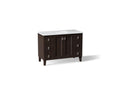 KOHLER K-CM99535-BD1-1WB Poplin 48" Bathroom Vanity Cabinet With Sink And Quartz Top - Claret Suede