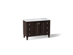 KOHLER K-CM99535-BD1-1WB Poplin 48" Bathroom Vanity Cabinet With Sink And Quartz Top - Claret Suede