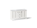 KOHLER K-CM99537-BD1-1WA Poplin 60" Bathroom Vanity Cabinet With Sinks And Quartz Top - Linen White