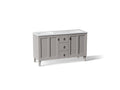 KOHLER K-CM99537-BD1-1WT Poplin 60" Bathroom Vanity Cabinet With Sinks And Quartz Top - Mohair Grey