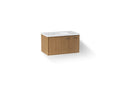 KOHLER K-CM99543-BD1-1WM Jute 36" Wall-Hung Bathroom Vanity Cabinet With Sink And Quartz Top - Walnut Flax