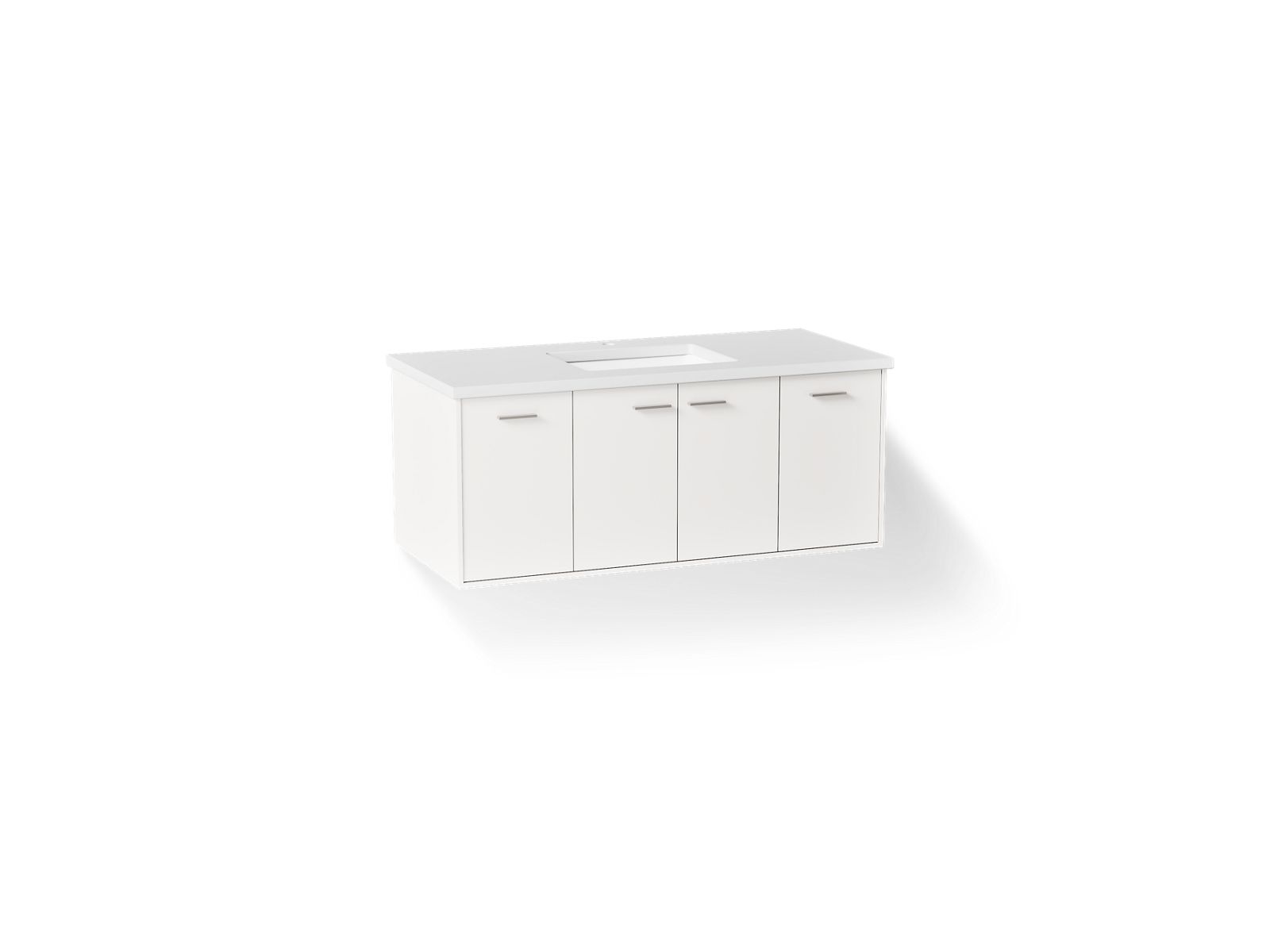 KOHLER K-CM99544-BD1-1WA Jute 48" Wall-Hung Bathroom Vanity Cabinet With Sink And Quartz Top - Linen White