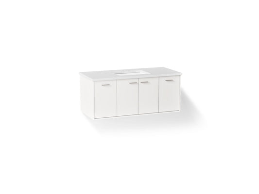 KOHLER K-CM99544-BD1-1WA Jute 48" wall-hung bathroom vanity cabinet with sink and quartz top - Linen White