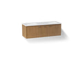 KOHLER K-CM99548-BD1-1WM Jute 60" Wall-Hung Bathroom Vanity Cabinet With Sinks And Quartz Top - Walnut Flax
