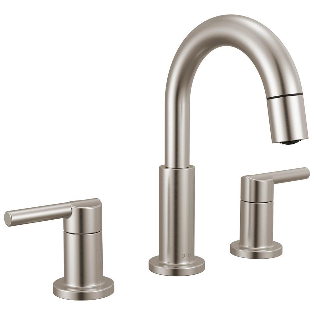 DELTA Nicoli Two Handle Widespread Pull-Down Bathroom Faucet - Stainless, 35749LF-SSPD