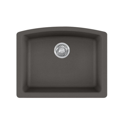FRANKE ELG11022SLG Ellipse 25.0-in. x 19.6-in. Granite Undermount Single Bowl Kitchen Sink in Slate Grey