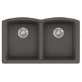 FRANKE ELG120SLG Ellipse 33.0-in. x 19.7-in. Granite Undermount Double Bowl Kitchen Sink in Slate Grey