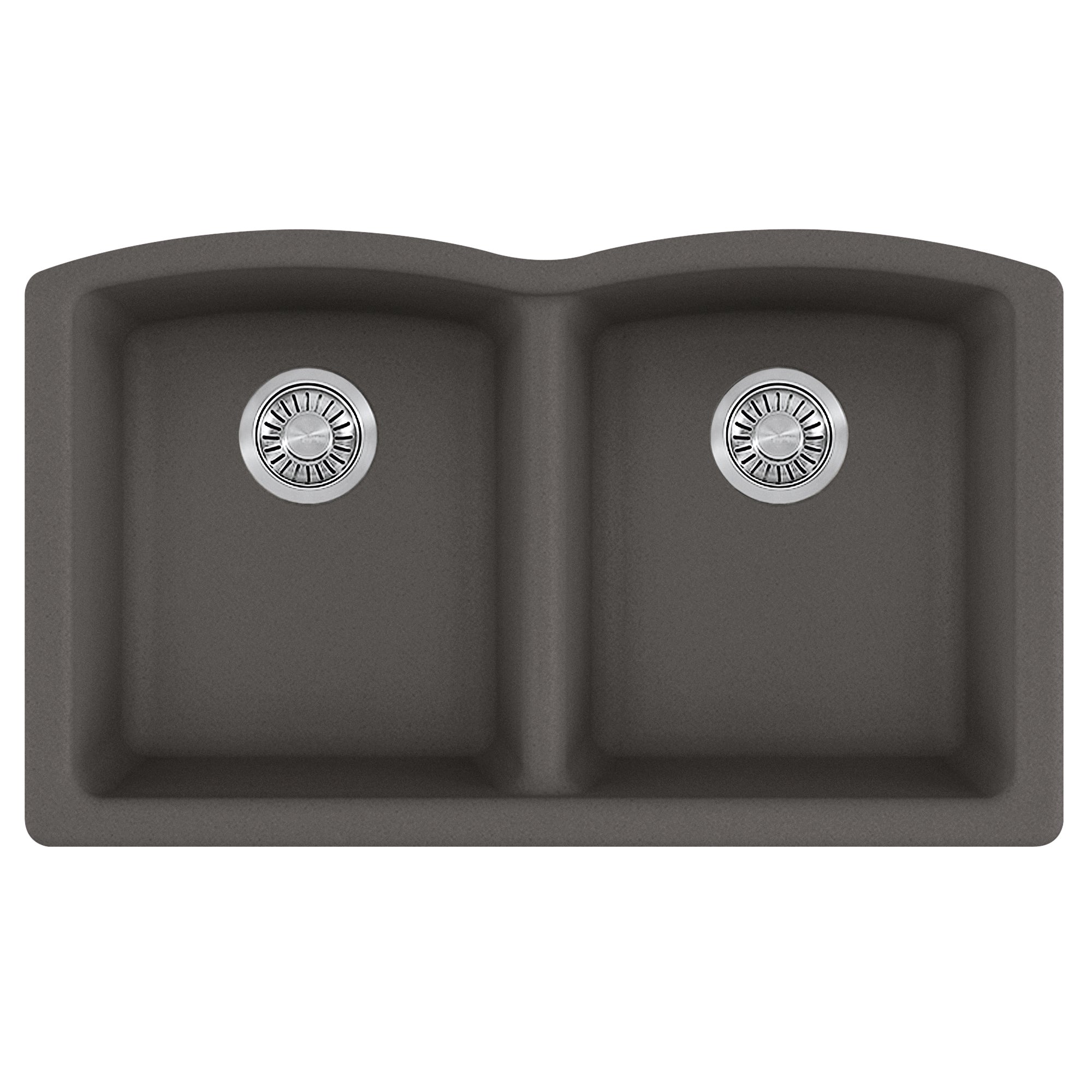 FRANKE ELG120SLG Ellipse 33.0-in. x 19.7-in. Granite Undermount Double Bowl Kitchen Sink in Slate Grey