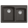 FRANKE EOSL33229-1 Ellipse 33.0-in. x 22.0-in. Granite Dual Mount Double Bowl Kitchen Sink in Slate Grey