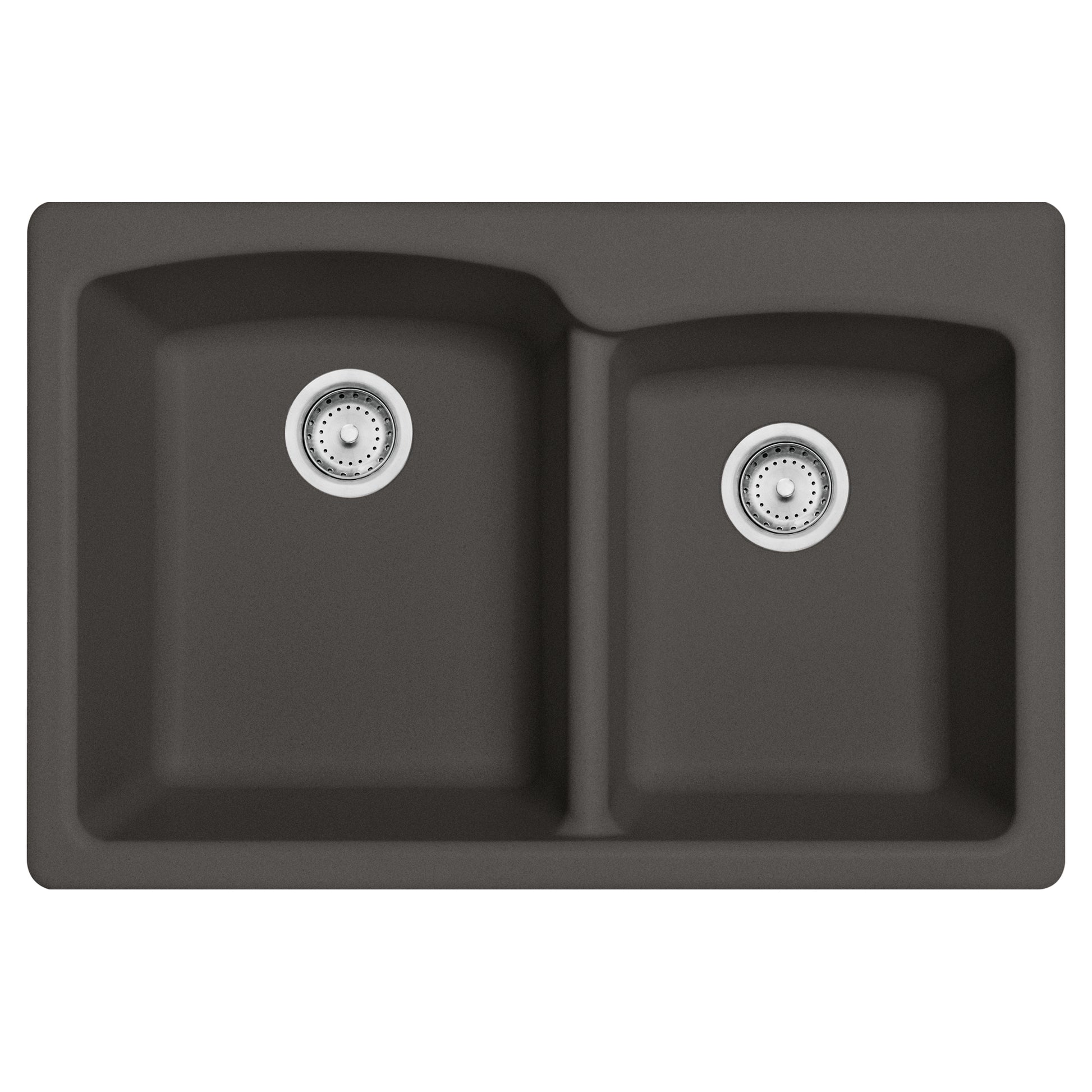 FRANKE EOSL33229-1 Ellipse 33.0-in. x 22.0-in. Granite Dual Mount Double Bowl Kitchen Sink in Slate Grey