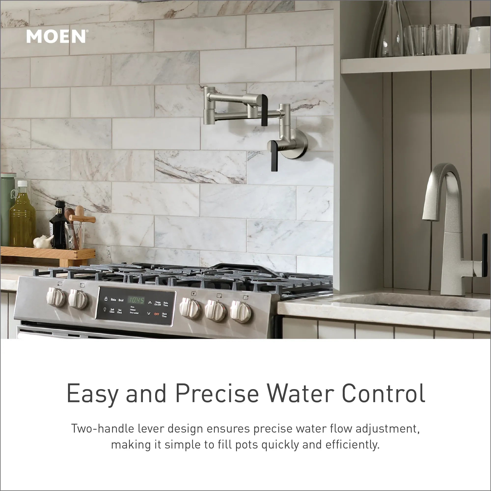 MOEN S6642C Paterson Traditional Wall Mount Swing Arm Pot Filler - Chrome