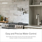 MOEN S6641BL Weymouth Traditional Wall Mount Swing Arm Pot Filler - Matte Black