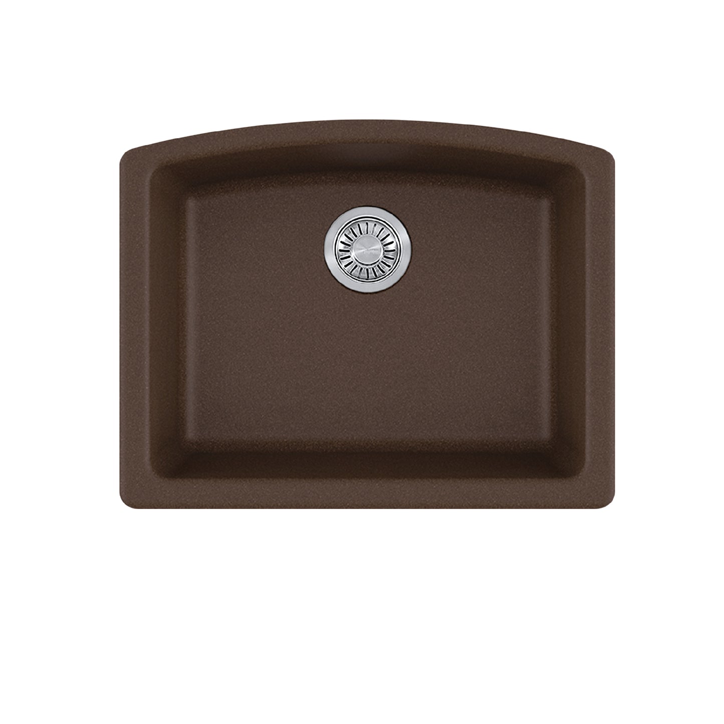 FRANKE ELG11022MOC Ellipse 25.0-in. x 19.6-in. Mocha Granite Undermount Single Bowl Kitchen Sink - ELG11022MOC In Mocha