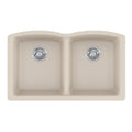 FRANKE ELG120CHA Ellipse 33.0-in. x 19.7-in. Champagne Granite Undermount Double Bowl Kitchen Sink - ELG120CHA In Champagne
