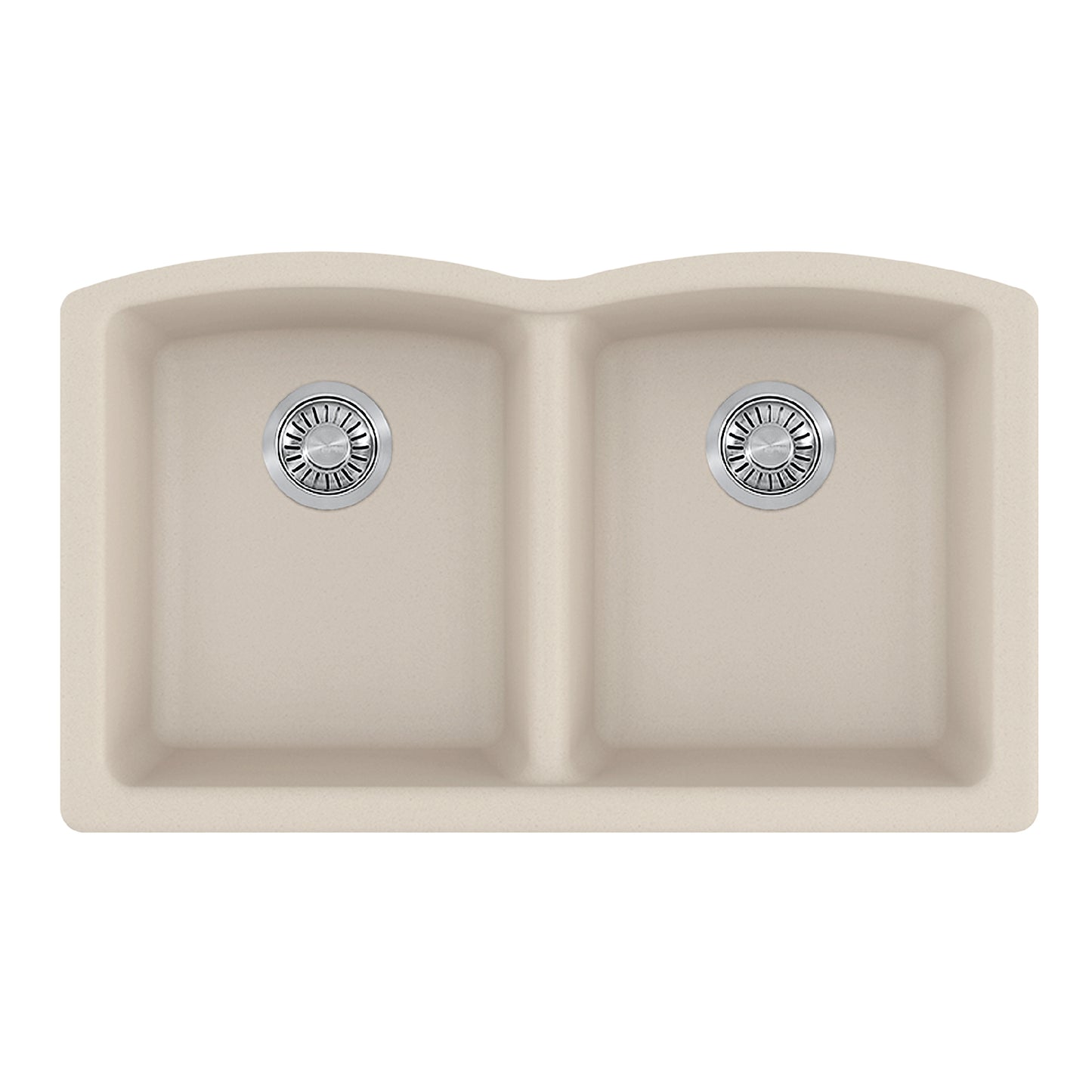 FRANKE ELG120CHA Ellipse 33.0-in. x 19.7-in. Champagne Granite Undermount Double Bowl Kitchen Sink - ELG120CHA In Champagne