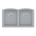 FRANKE ELG120SHG Ellipse 33.0-in. x 19.7-in. Stone Grey Granite Undermount Double Bowl Kitchen Sink - ELG120OSHG In Stone Grey