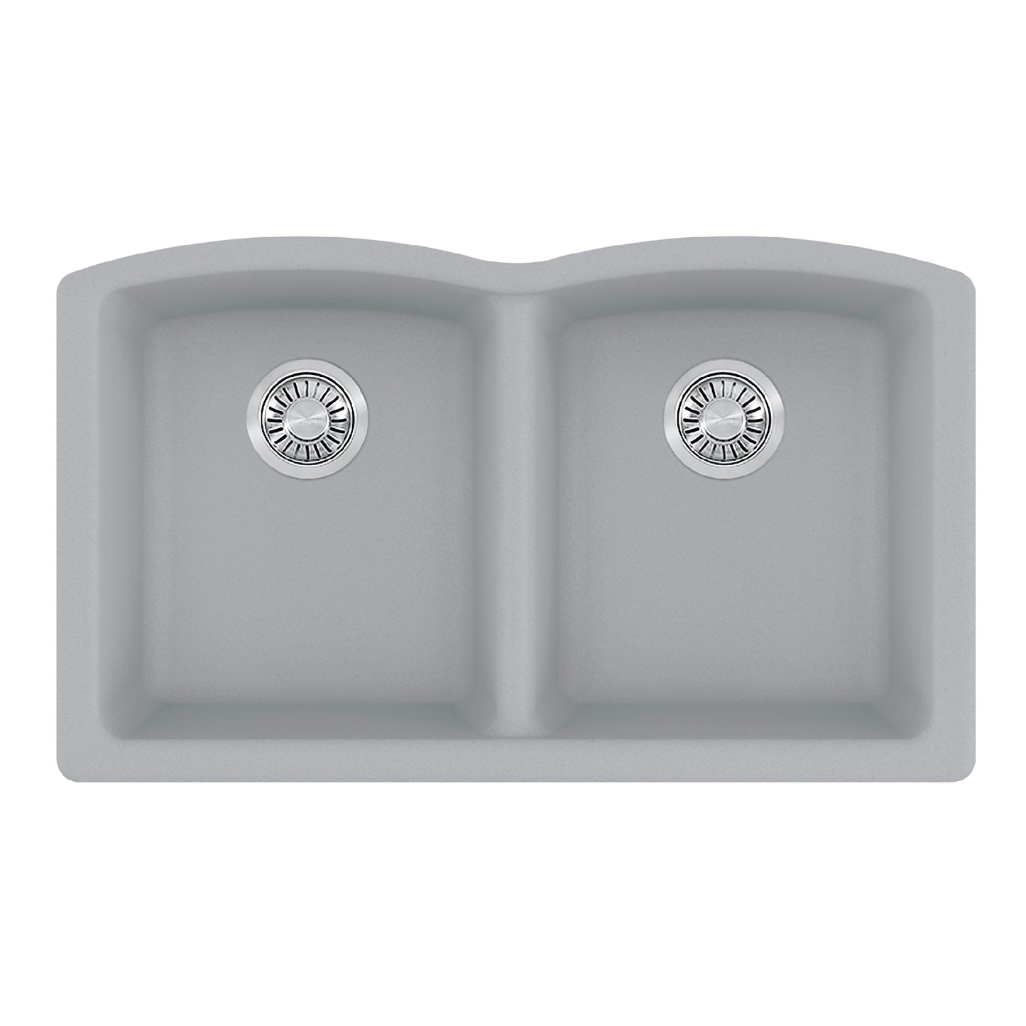 FRANKE ELG120SHG Ellipse 33.0-in. x 19.7-in. Stone Grey Granite Undermount Double Bowl Kitchen Sink - ELG120OSHG In Stone Grey