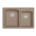 FRANKE EOOY33229-1 Ellipse 33.0-in. x 22.0-in. Oyster Granite Dual Mount Double Bowl Kitchen Sink - EOOY33229-1 In Oyster