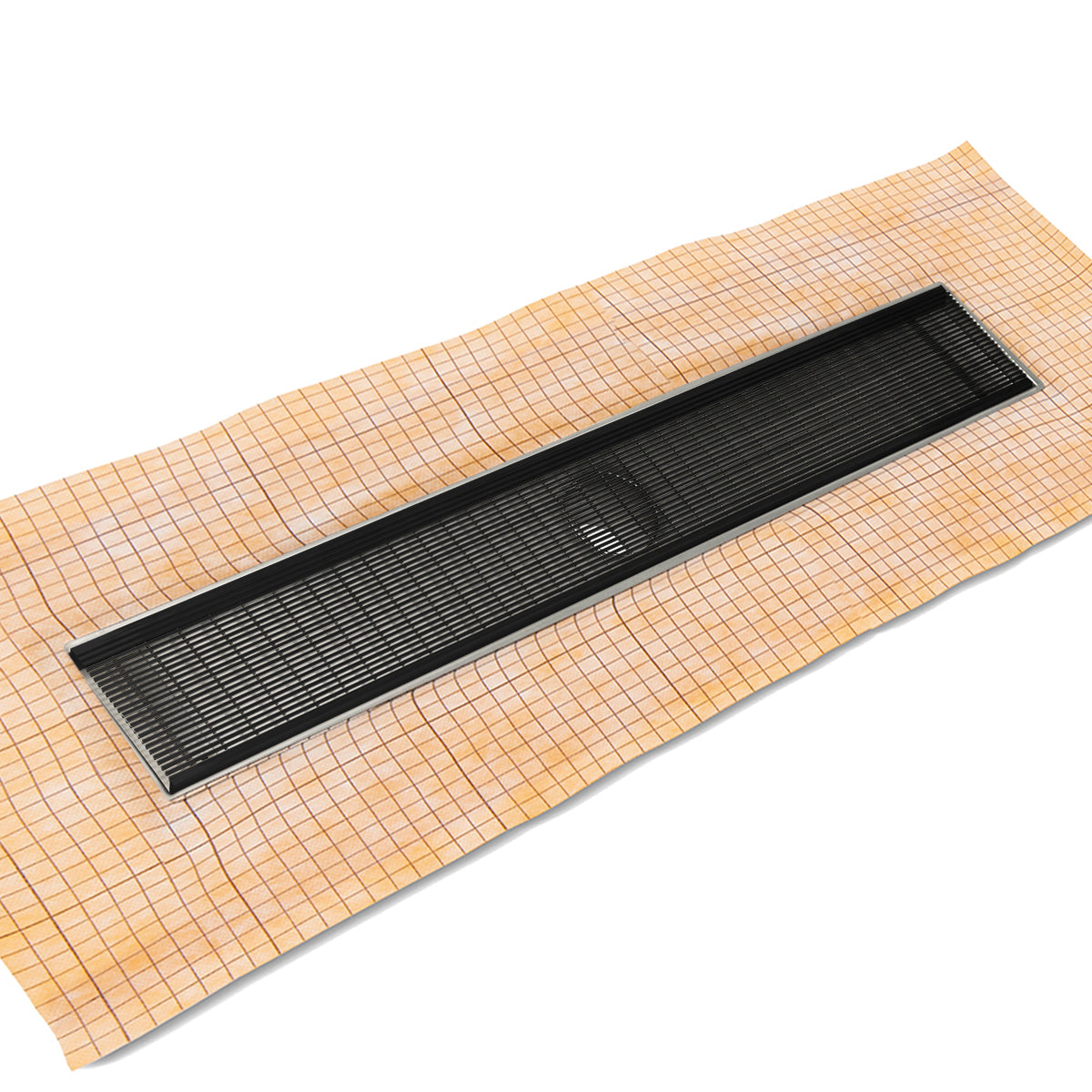 INFINITY DRAIN FCSAS 10048 BK FCSAS 100 48" FCS Series Complete Kit with 4" Wedge Wire Grate in Matte Black