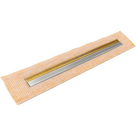 INFINITY DRAIN FCSAS 3832 PG FCSAS 38 32" FCS Series Complete Kit with 1.5" Wedge Wire Grate in Polished Gold