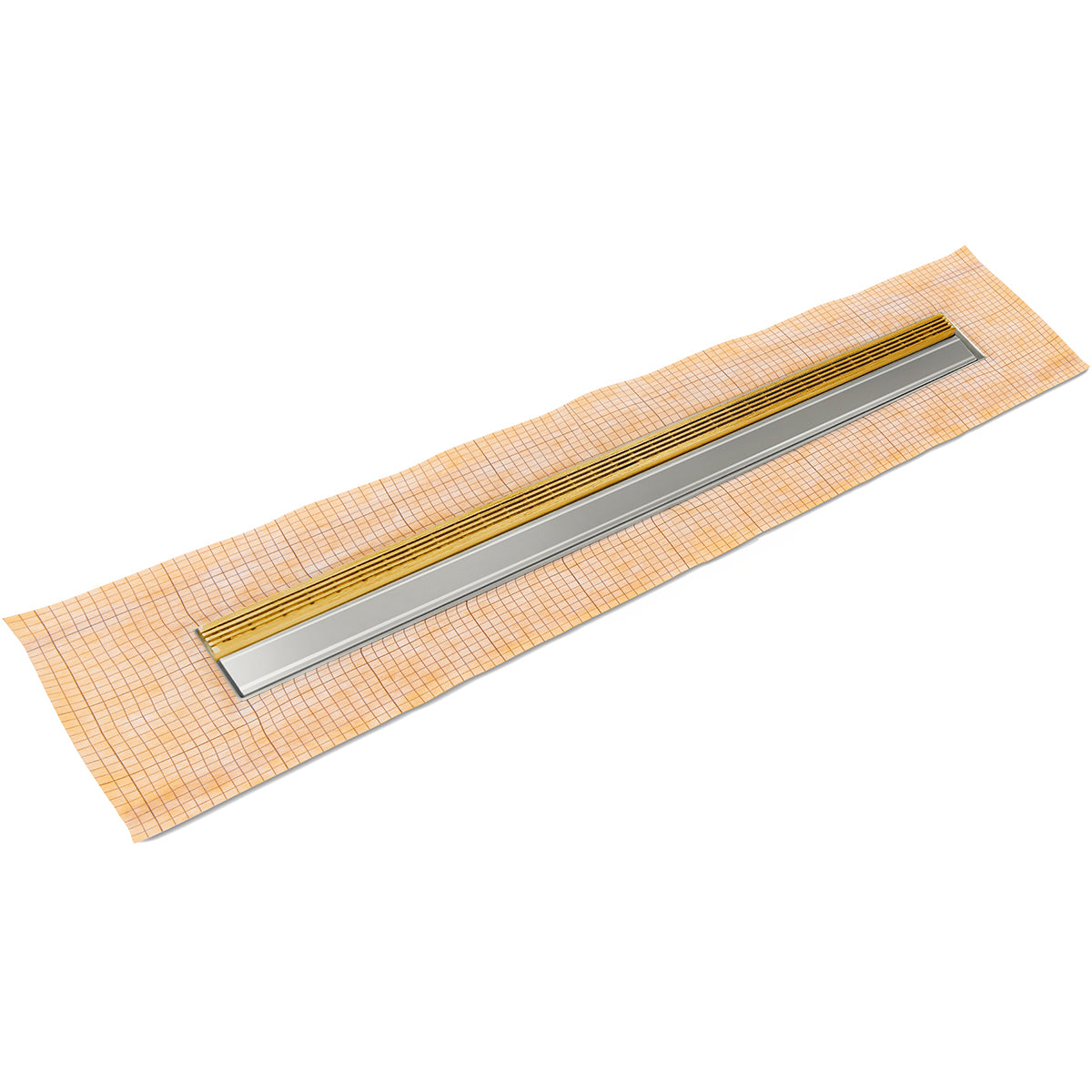 INFINITY DRAIN FCSAS 3848 PG FCSAS 38 48" FCS Series Complete Kit with 1.5" Wedge Wire Grate in Polished Gold