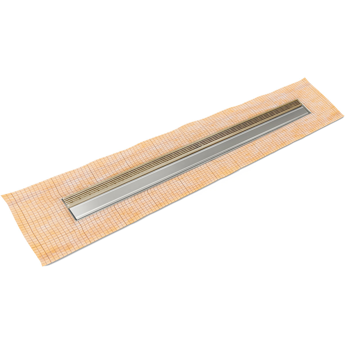 INFINITY DRAIN FCSAS 3860 SC FCSAS 38 60" FCS Series Complete Kit with 1.5" Wedge Wire Grate in Satin Champagne