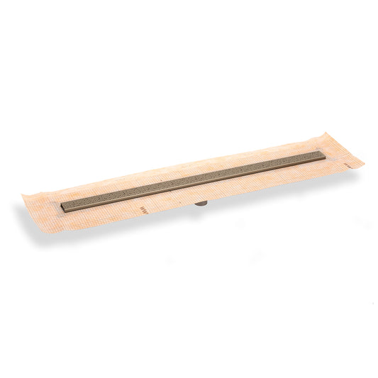 INFINITY DRAIN FCSGR 6548 SC FCSGR 65 48" FCS Series Complete Kit with 2 1/2" Adhesion Style Grate in Satin Champagne