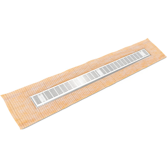 INFINITY DRAIN FCSIG 6532 MW FCSIG 65 32" FCS Series Complete Kit with 2 1/2" Perforated Slotted Grate in Matte White